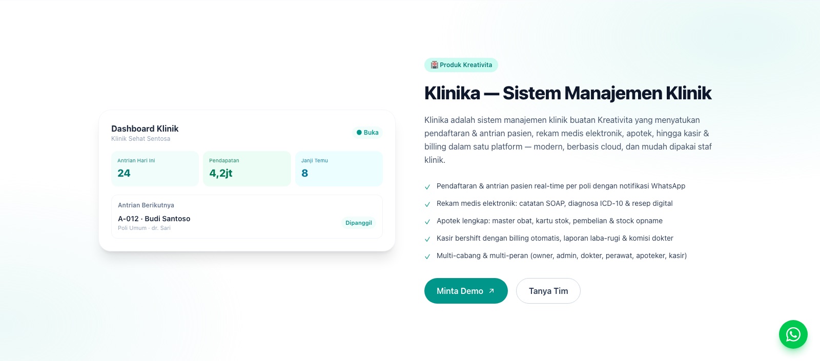 Klinika — sistem manajemen klinik