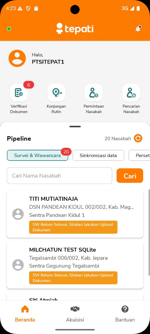 Tepati — acquisition pipeline